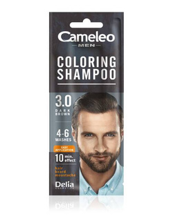 Delia Cameleo Men Coloring Shampoo Szamponetka koloryzująca dla mężczyzn - 3.0 Dark Brown 15ml
