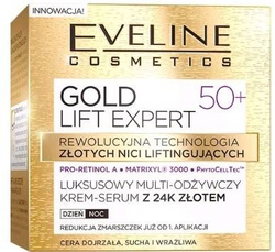 Eveline Cosmetics GOLD Expert Luksusowy multi-odżywczy krem-serum z 24K złotem 50+ Dzień/Noc 50ml