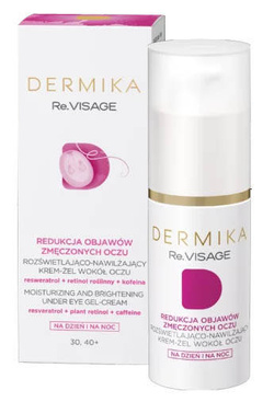 Dermika Re.VISAGE Krem Żel pod oczy rozświetlająco nawilżający 30, 40+ Dzień / Noc 15ml