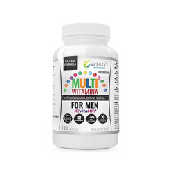 Wish Multiwitamina Complex Men Witaminy Dla Mężczyzn ADEK B C + Prebiotyk 120 Kapsułek Sulement 