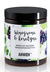 Anwen Maska do włosów średnioporowatych winogrona i keratyna 180ml