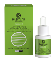 BasicLab Rozświetlenie i wyciszenie Antyoksydacyjne serum wyrównujące z witaminą C 15% 15ml