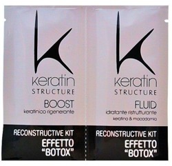 EDELSTEIN Keratin Structure, Boost + Fluid Keratin Reconstructive Kit Effetto Botox Kuracja keratynowa z efektem botoksu 2x12ml
