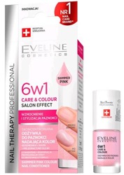 Eveline Cosmetics Odżywka do paznokci 6w1 Care&Colour nadająca kolor Shimmer Pink 5ml