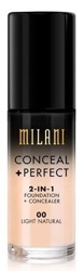 Milani Conceal+Perfect 2in1 Foundation+Concealer Podkład kryjący o właściwościach korektora 00 Light Natural