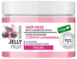 SESSIO Jelly Fruit Maska do włosów wysokoporowatych z efektem laminowania Malina 250g