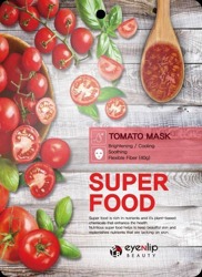 eyeNlip Beauty SuperFood Tomato Maska w płachcie o działaniu rozjaśniający, chłodzącym i przywracającym witalność 23ml