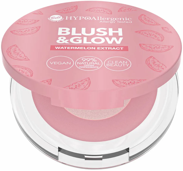Bell Blush&Glow Watermelon Extract Hypoalergiczny rozświetlający róż 01 Love my skin 9g