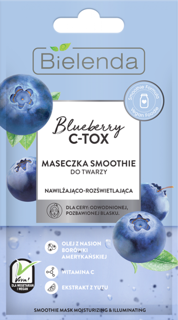 Bielenda Blueberry C-TOX Nawilżająco-rozświetlająca maska smoothie do twarzy 8g