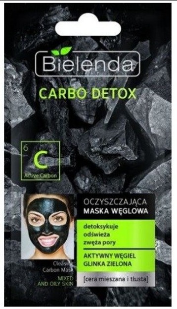Bielenda Carbo Detox - Oczyszczająca maska węglowa do cery tłustej i mieszanej 8g