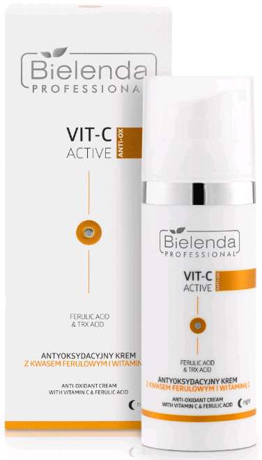 Bielenda Professional Vit-C Active Antyoksydacyjny krem z kwasem ferulowym i witaminą C na noc 50ml