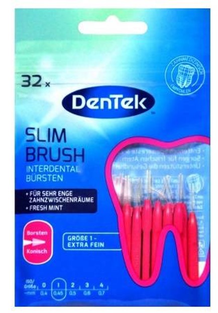 DenTek Essentials Slim Brush extra fein Szczoteczki do przestrzeni międzyzębowych 32szt.