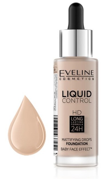 Eveline Cosmetics Liquid Control HD Matujący podkład do twarzy - 020 Rose Beige 30ml