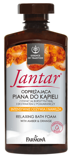 JANTAR odprężająca piana do kąpieli z esencją bursztynową i ekstraktem z pomarańczy 330 ml