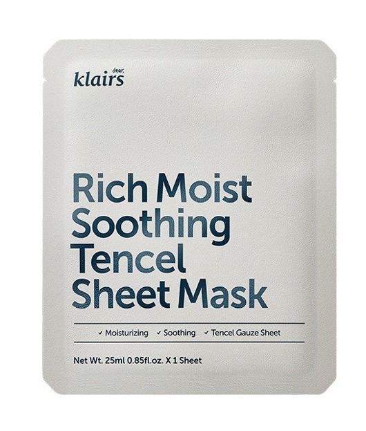 Klairs Rich Moist Soothing Tencel Sheet Mask - Intensywnie nawilżająca maska w płachcie 25 ml