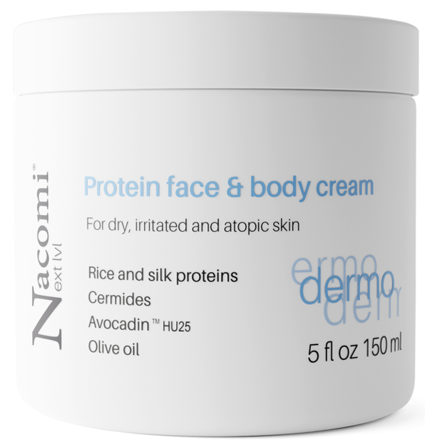 Nacomi Next Level Dermo Proteinowy krem do twarzy i ciała dla skóry atopowej, suchej i podrażnionej 150ml