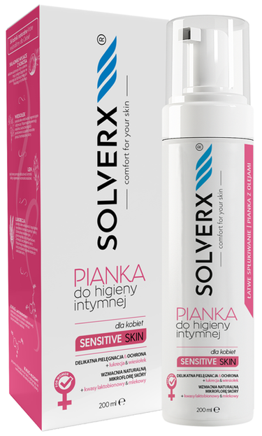 SOLVERX Sensitive Skin Pianka do higieny intymnej 200ml