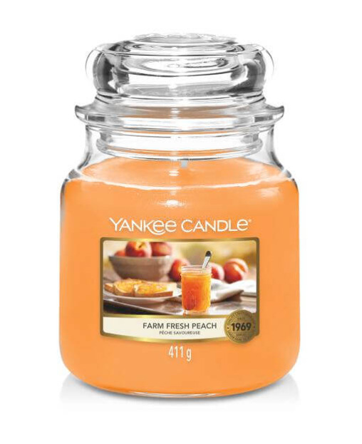 Yankee Candle Świeca zapachowa Słoik średni Farm Fresh Peach 411g