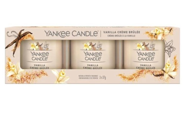 Yankee Candle Zestaw mini świec zapachowych Vanilla Creme Brulee 3x 37g